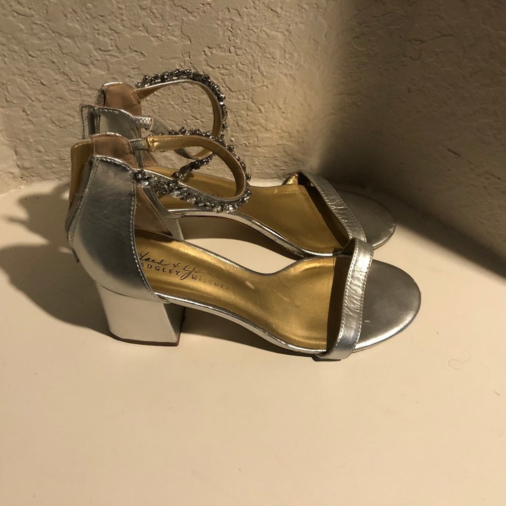 Mark Badgley and James Mischka Silver Block Heels